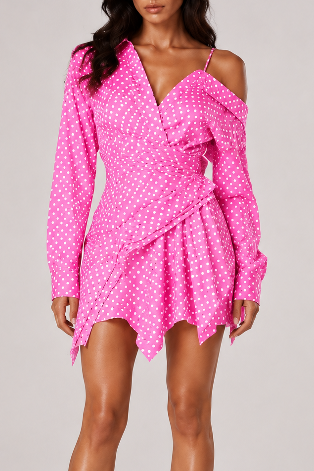 Midnight Muse Polka Dot Mini Dress