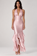 Rosalie Polka Dot Halter Maxi Dress