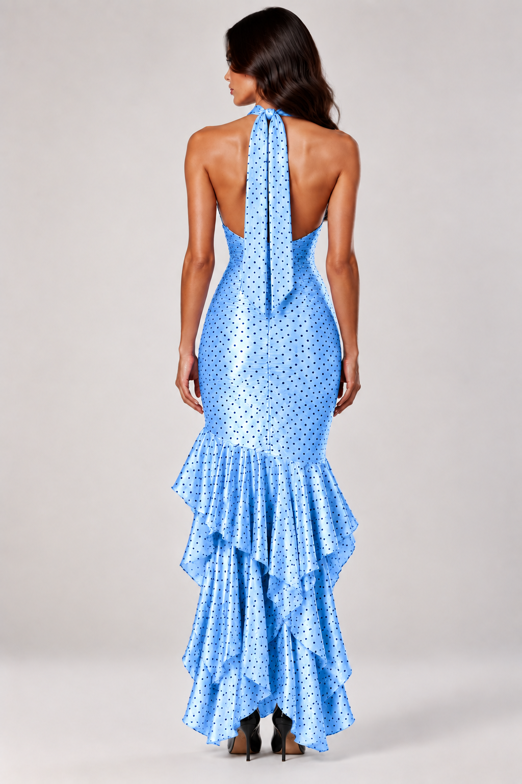 Rosalie Polka Dot Halter Maxi Dress