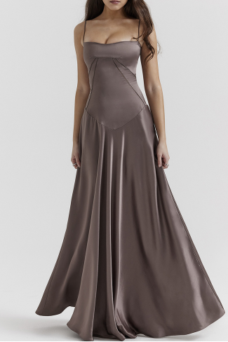 Anabella Lace-Up Satin Gown