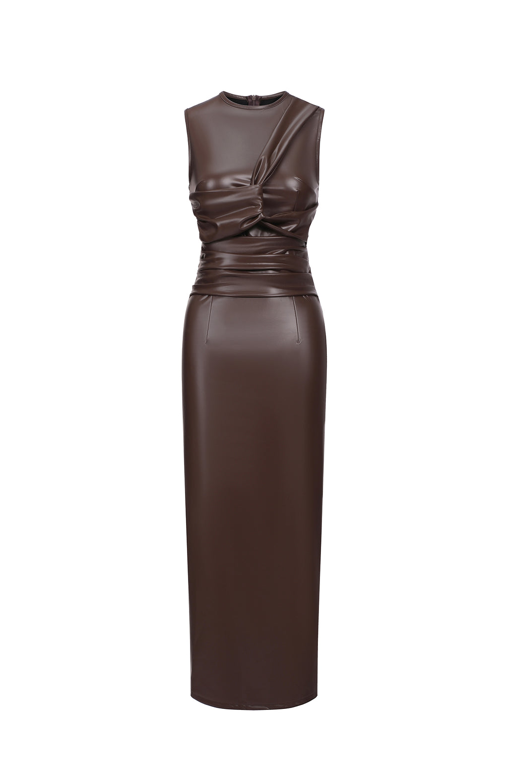 Hrinna Leather Midi Dress