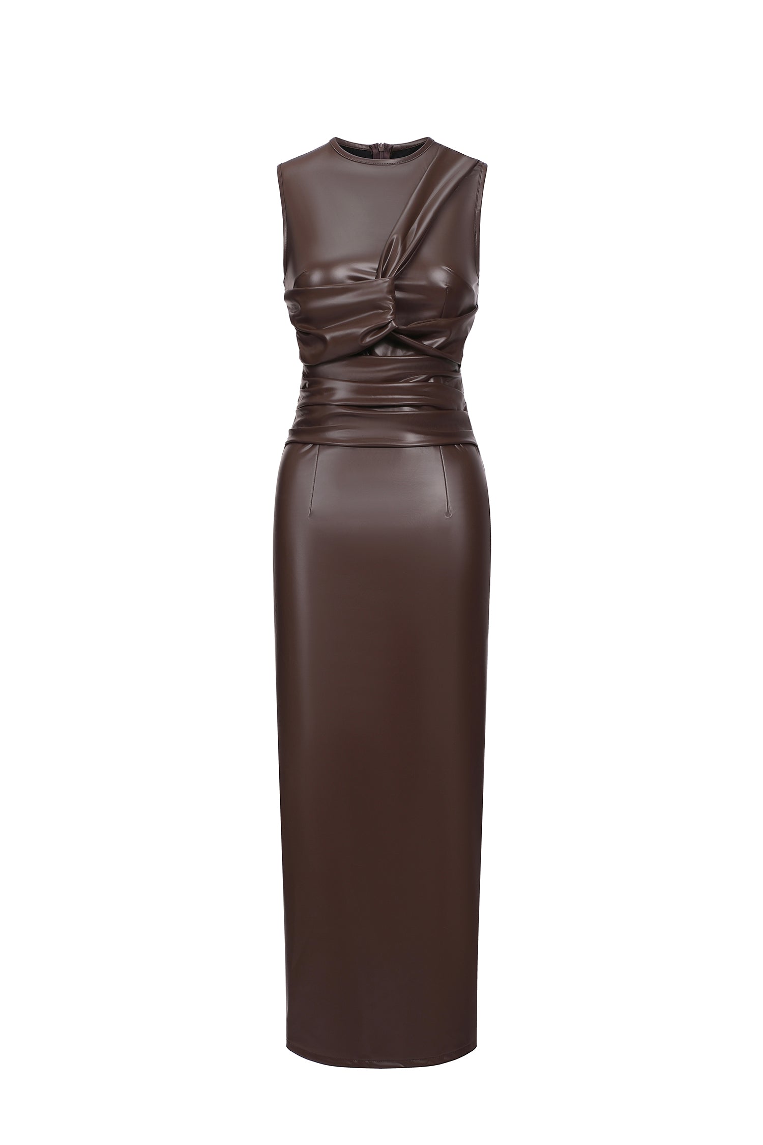 Hrinna Leather Midi Dress