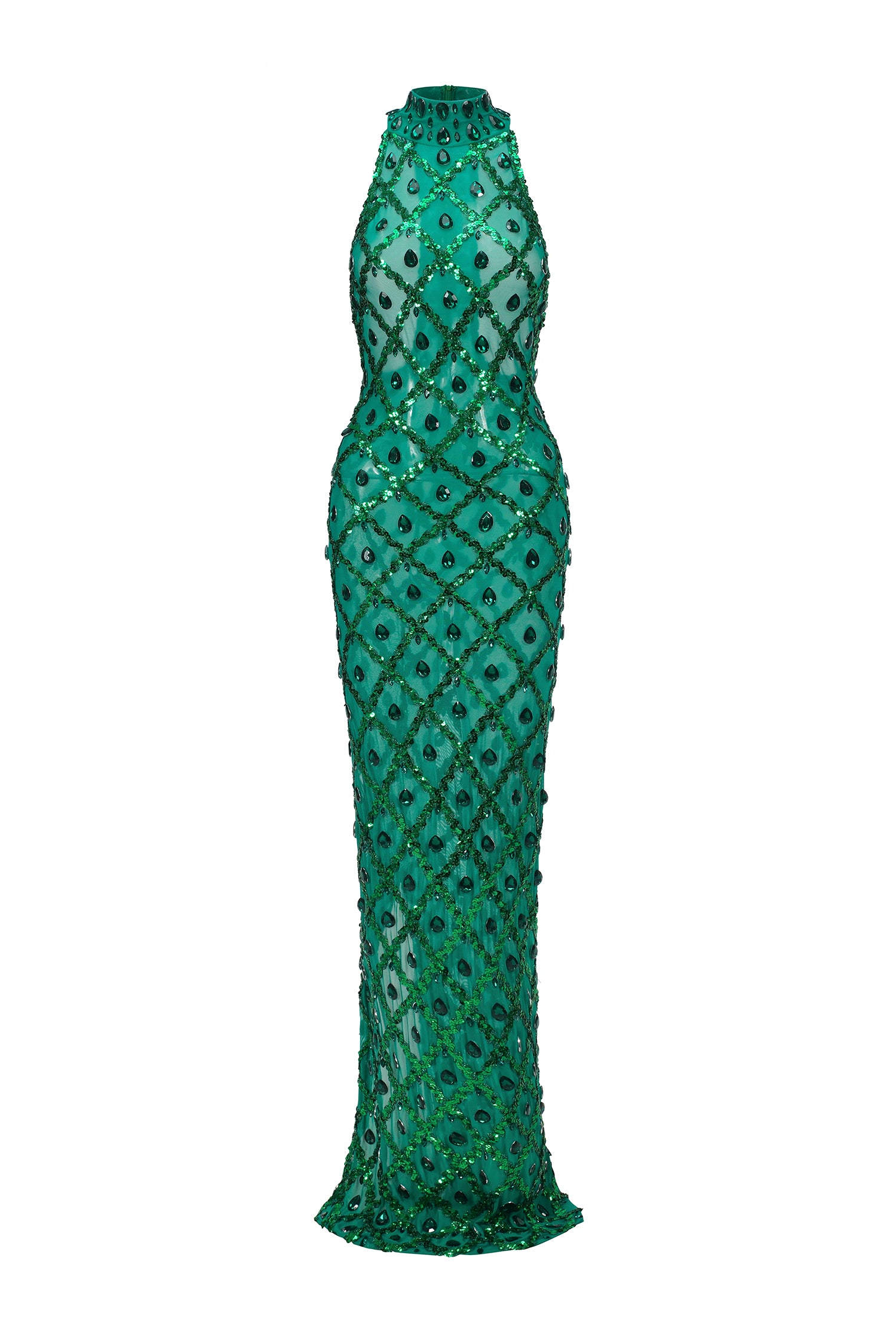 Rhoda Diamante Mesh Maxi Dress