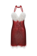Juyce Halter Feather Mini Dress