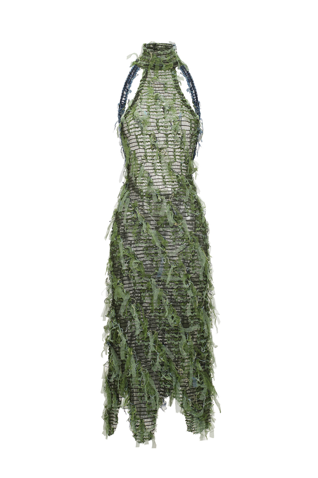 Lucia Choker Sleeveless Tassel Midi Dress