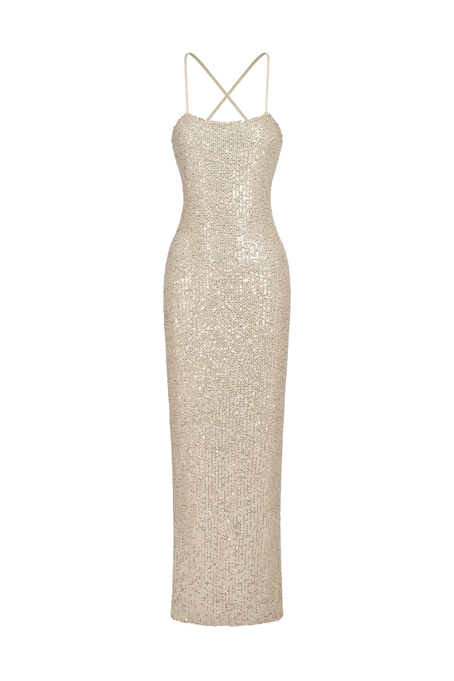 Dasaka Backless Saquin Sleeveless Maxi Dress