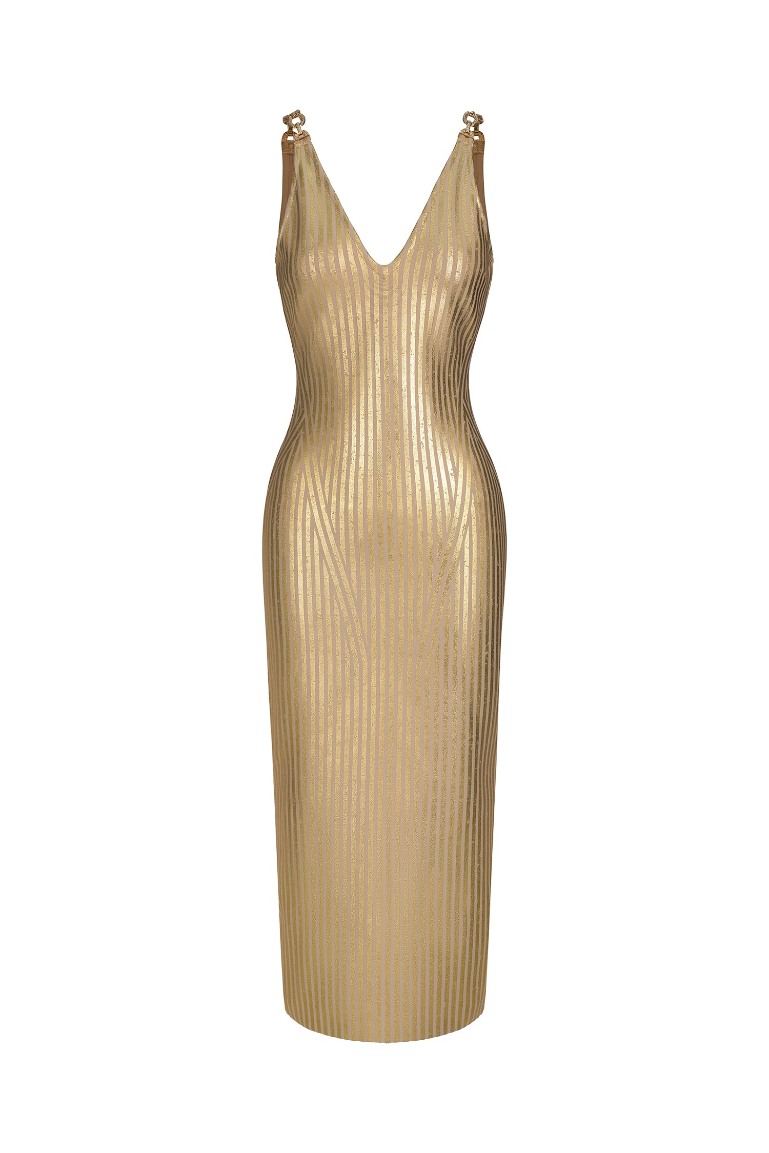 Kiwis Sleeveless Slit V-Neck Maxi Dress