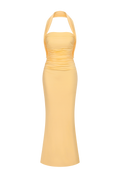 Kaxani Strapless Slim Flowers Backless Maxi Dress