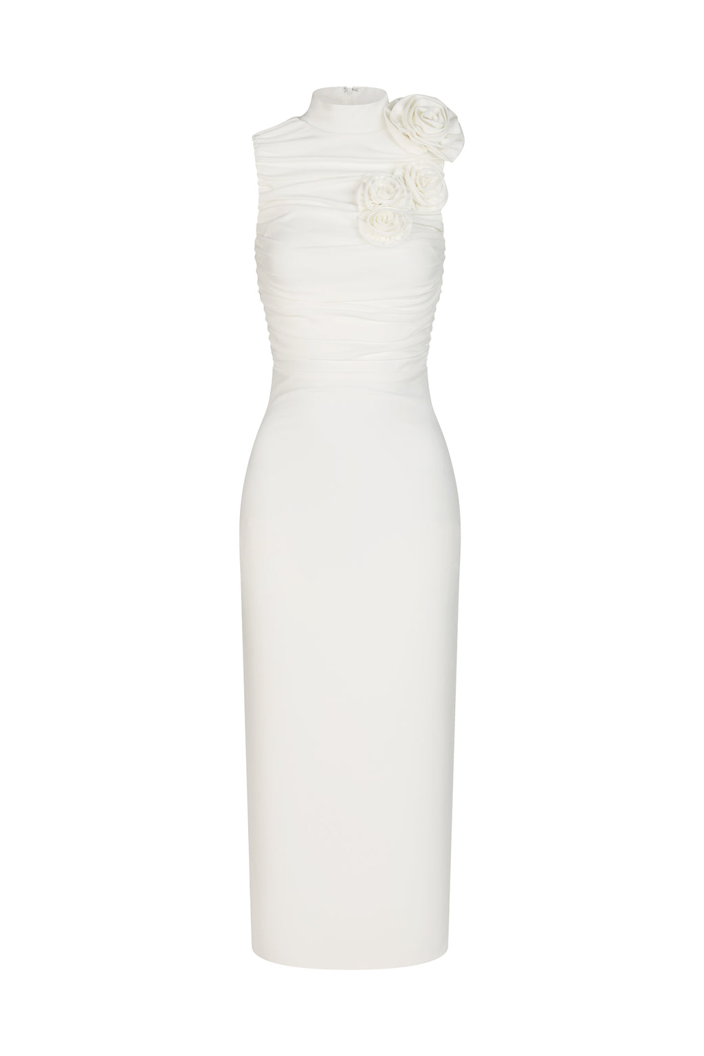 Shaney Flowers Slim Sleeveless Midi Dress
