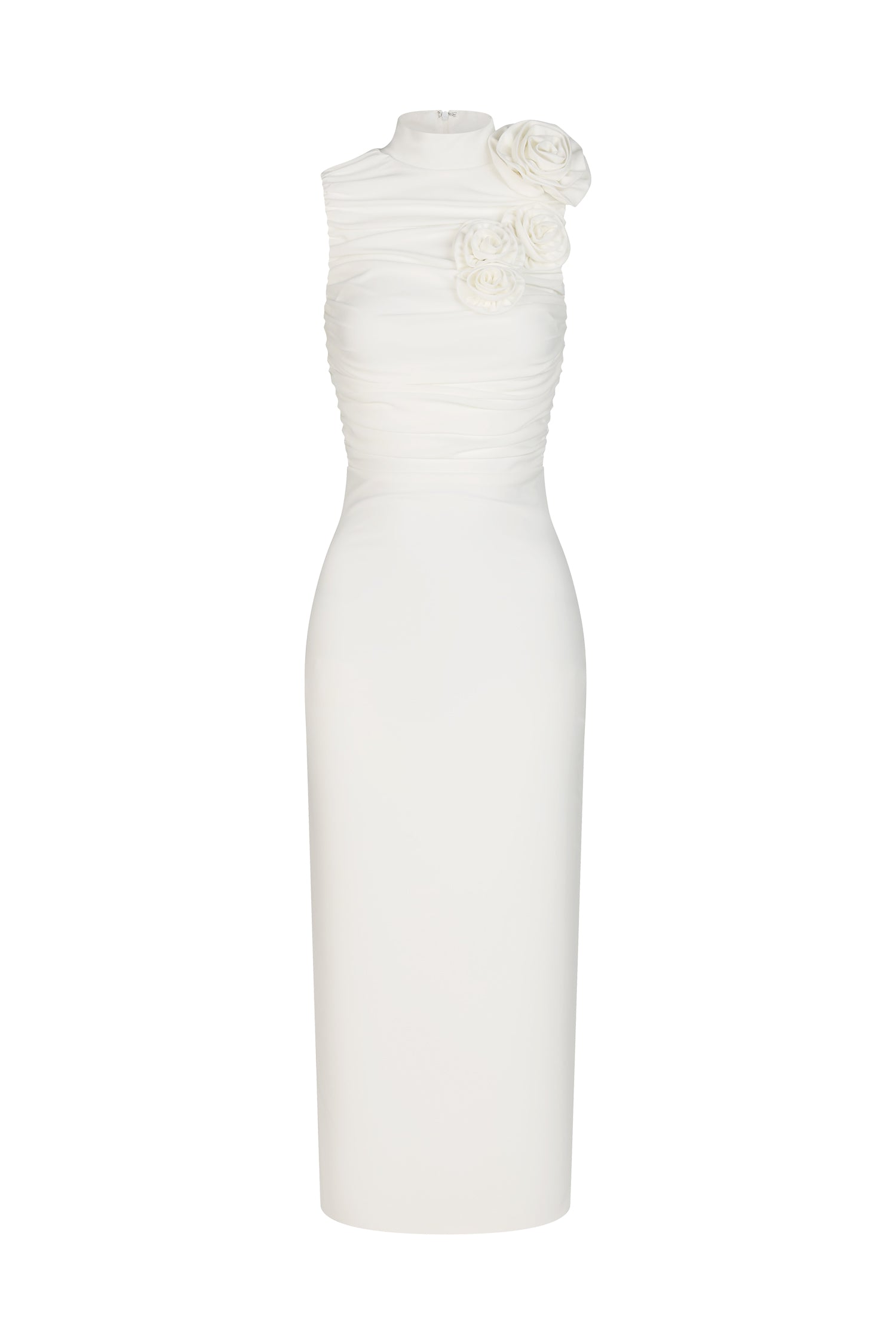 Shaney Flowers Slim Sleeveless Midi Dress