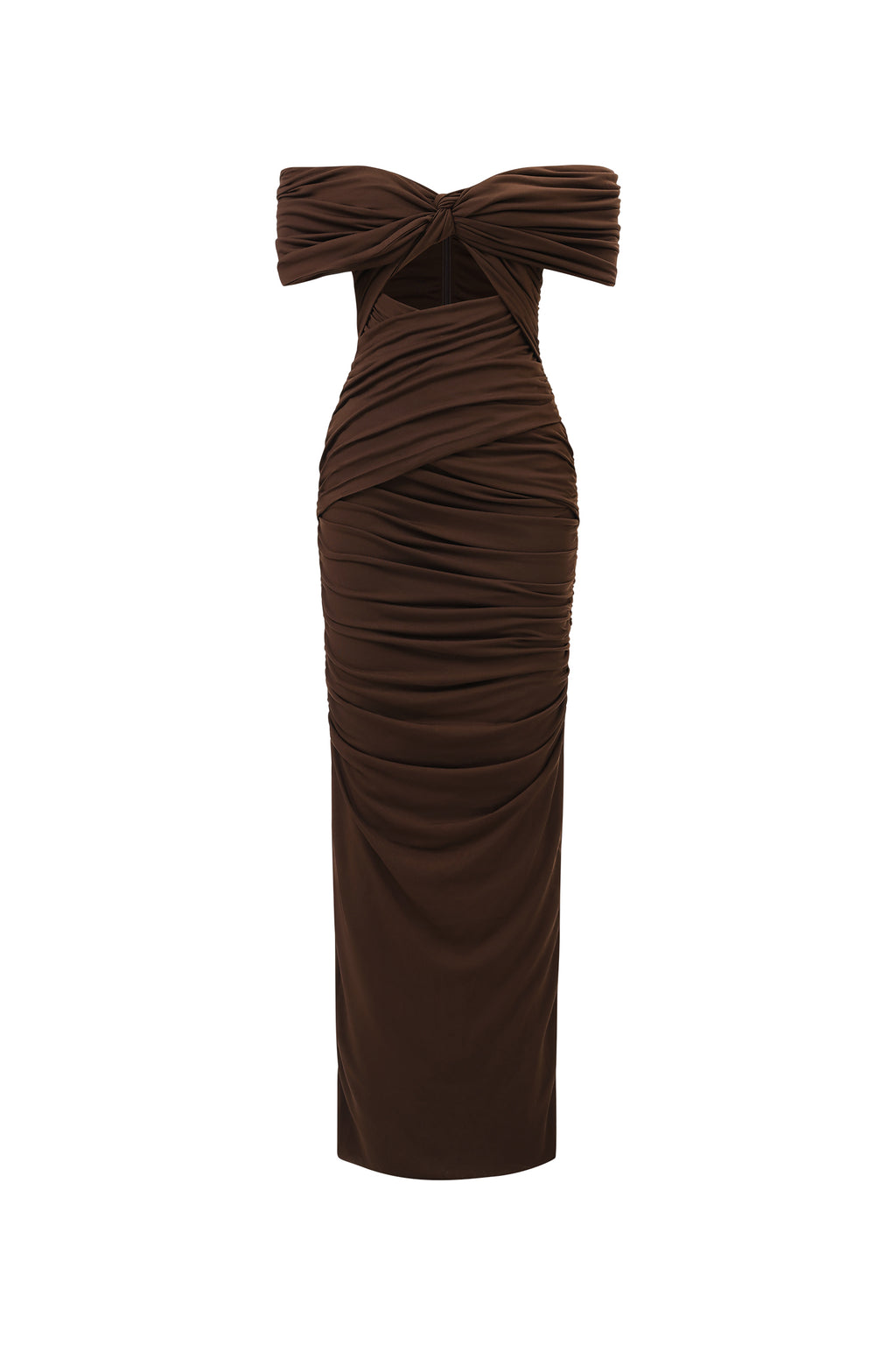 Kanre Off The Shoulder Hollow Out Fold Maxi Dress