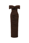 Kanre Off The Shoulder Hollow Out Fold Maxi Dress