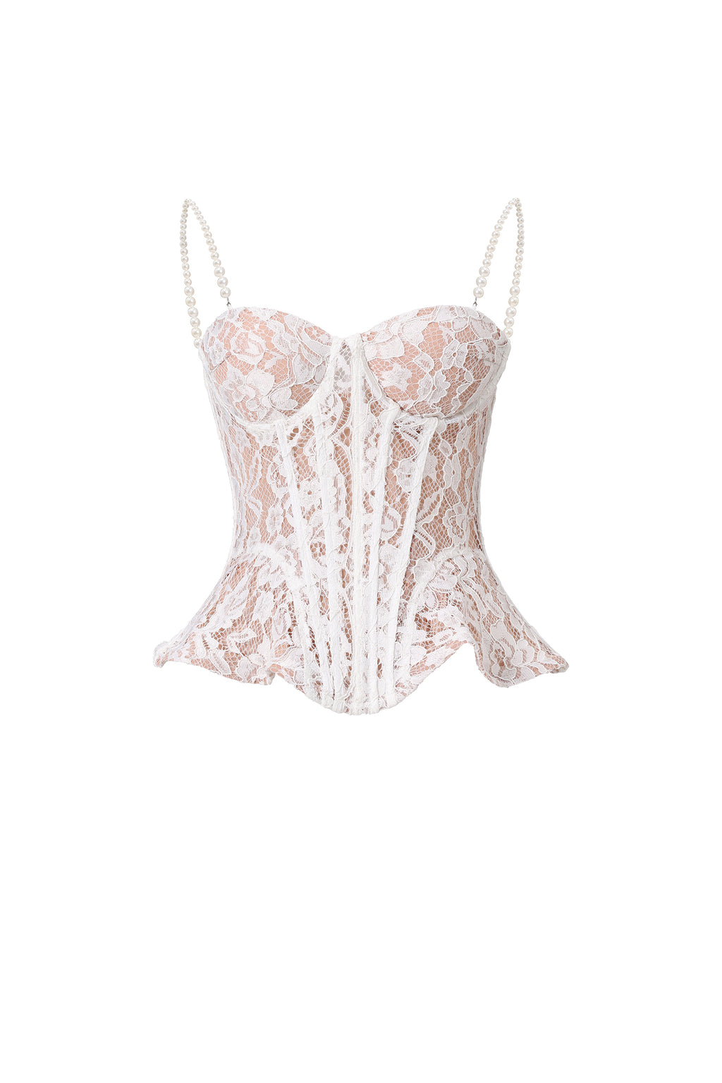 Panra Sleeveless Lace Pearl Maxi Two Piece Set