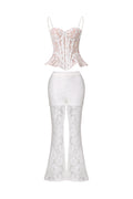 Panra Sleeveless Lace Pearl Maxi Two Piece Set