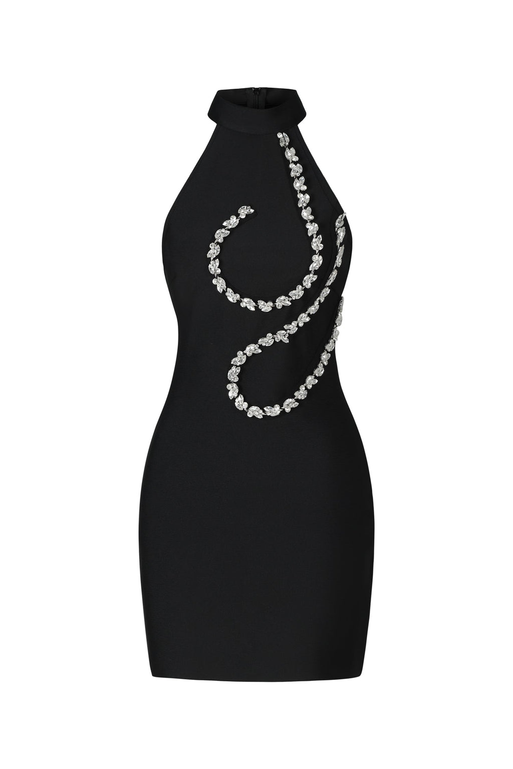 Georgiana Halter Sleeveless Diamond Bandage Mini Dress