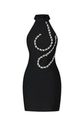 Georgiana Halter Sleeveless Diamond Bandage Mini Dress