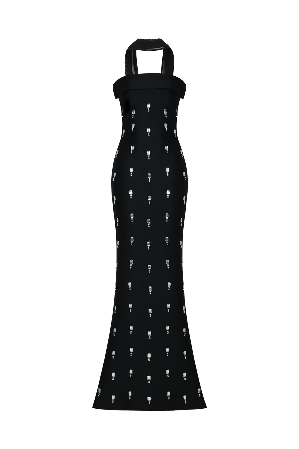 Nadja Sleeveless Diamond Bunting Bandage Maxi Dress