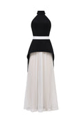Mila Sleeveless Halter Wrinkles Maxi Dress
