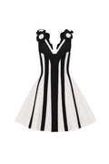 Serela Sleeveless V-Neck Flower Bandage Mini Dress