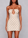 Polka Kiss Keyhole Mini Dress