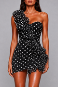 Black Flirt Theory One Shoulder Dress
