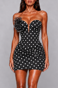 Black Retro Muse Flower Mini Dress