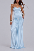 Celeste Draped Satin Gown