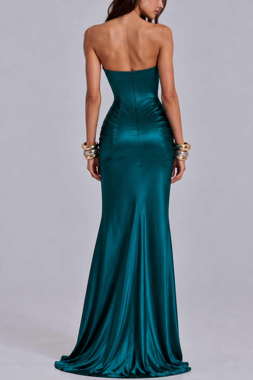 Celeste Draped Satin Gown