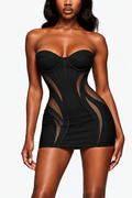 Sienna Sculpt Strapless Mesh Mini Dress
