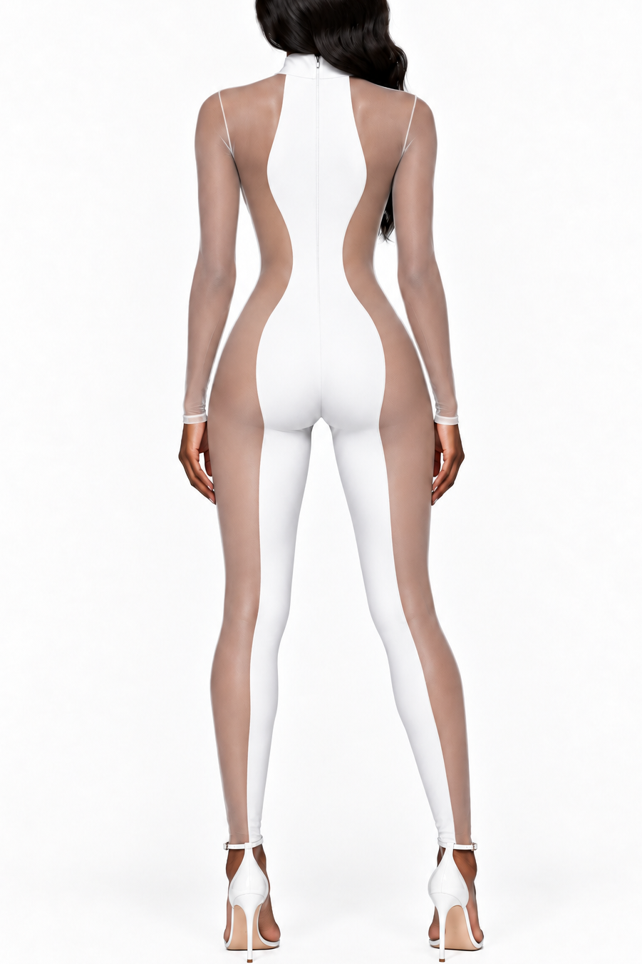 Sienna Sculpt Mesh Long Sleeve Jumpsuit