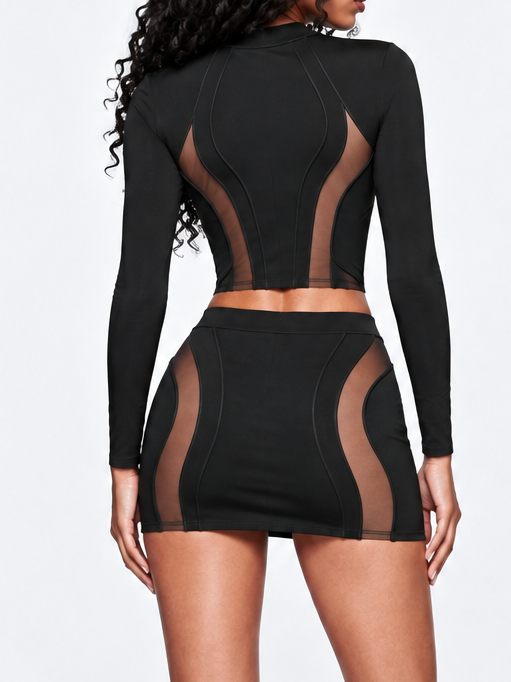 Sienna Sculpted Mesh Two-Piece Set