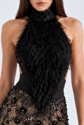 Nocturne Feather Halter Top