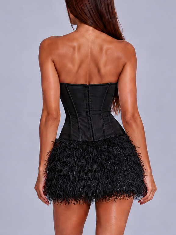 Celeste Feather Mini Dress