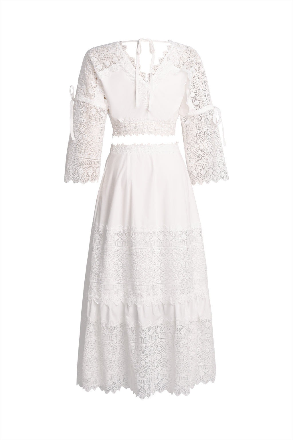 Eudora Deep V Lace Maxi Set