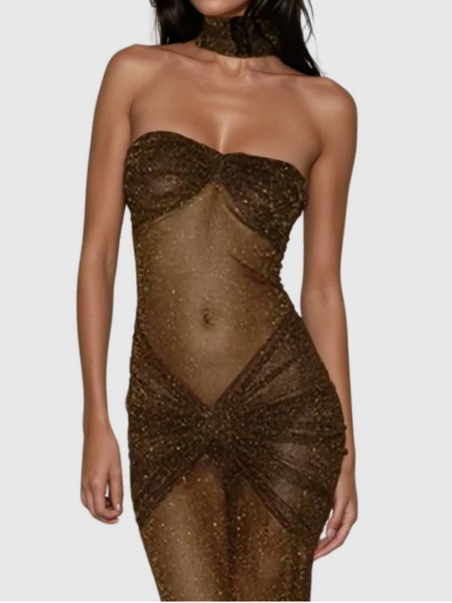 Daedalus Strapless Sequin Maxi Dress