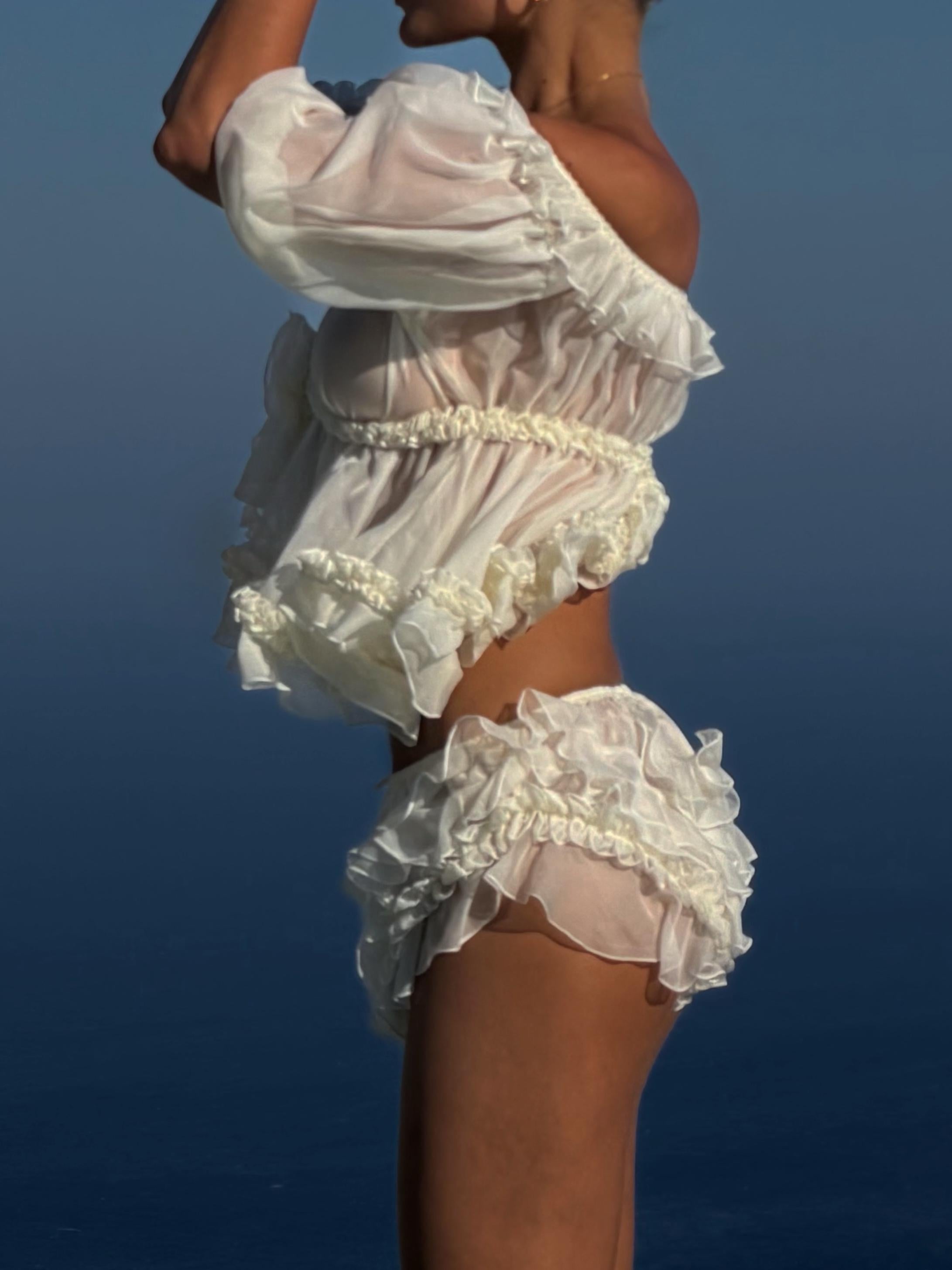 Ethereal Ruffle Chiffon Two-Piece Set