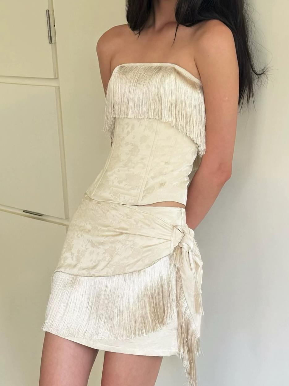 Fringe Bandeau Two Piece Set