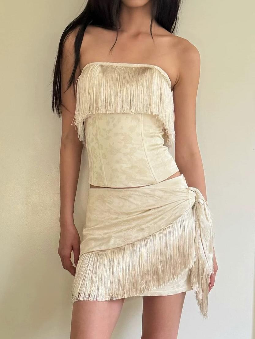 Fringe Bandeau Two Piece Set