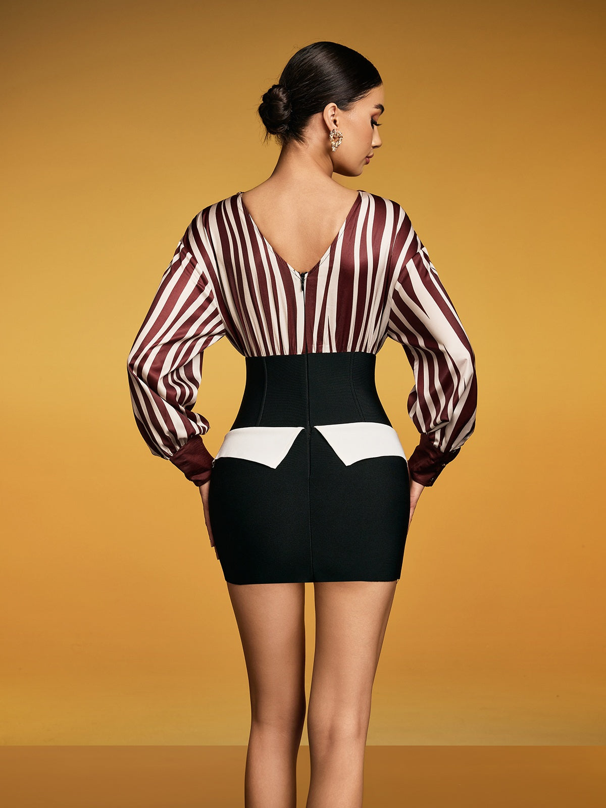 Dystar Long Sleeve Bandage Mini Dress