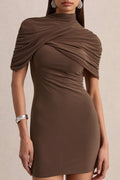 Bodycon Mini Dress With Twisted Cape