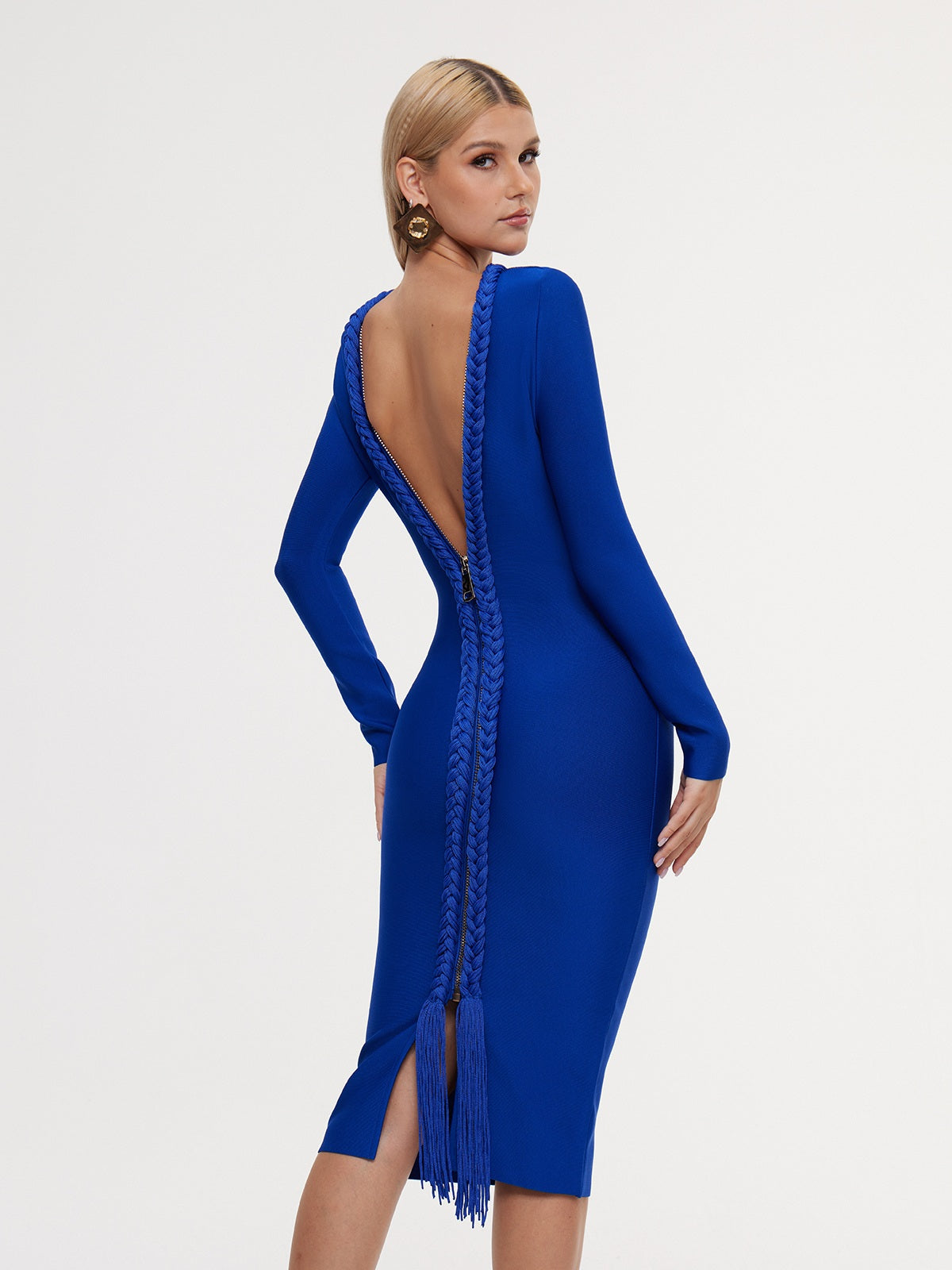 Eddyron Long Sleeve Bandage Midi Dress
