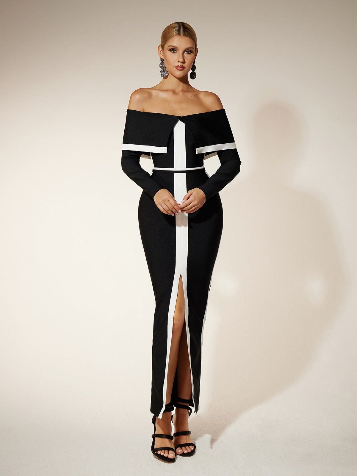 Eindride Off Shoulder Split Bandage Dress