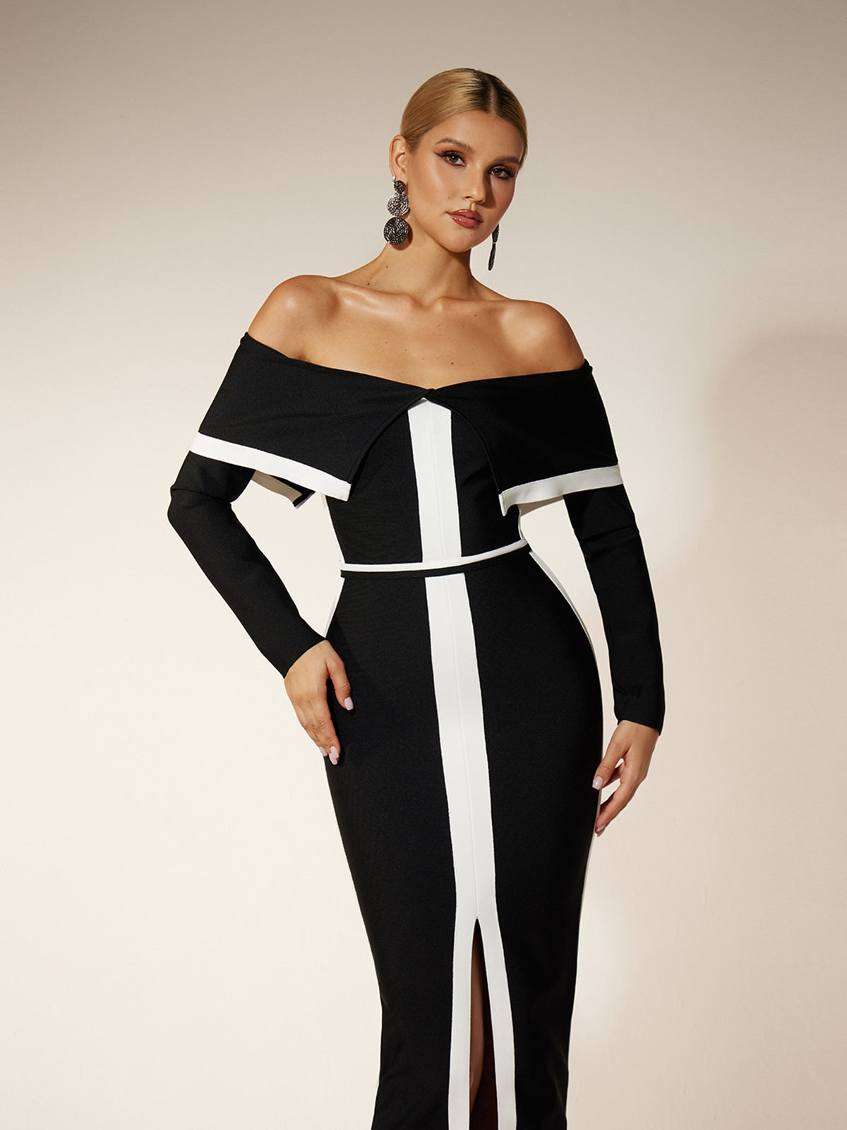 Eindride Off Shoulder Split Bandage Dress
