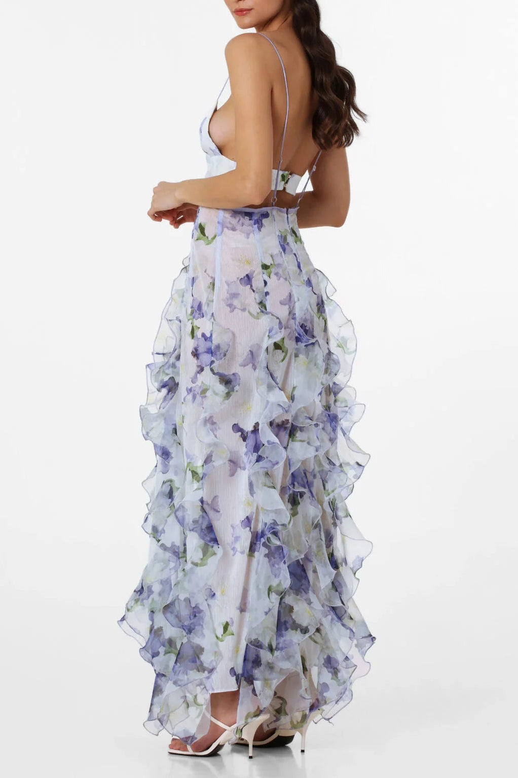 Menti Santorini Iris Flower Maxi Dress