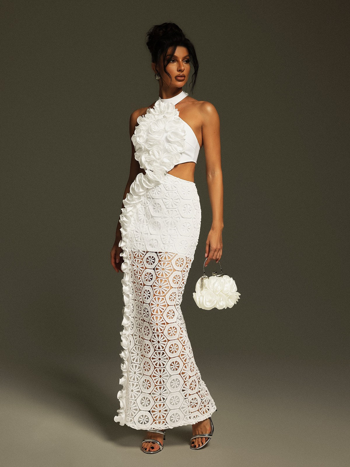 Festus Halterneck Cutout Bandage Maxi Dress