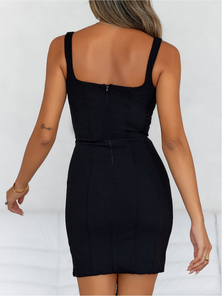 Made You Look Twice Mini Dress Black