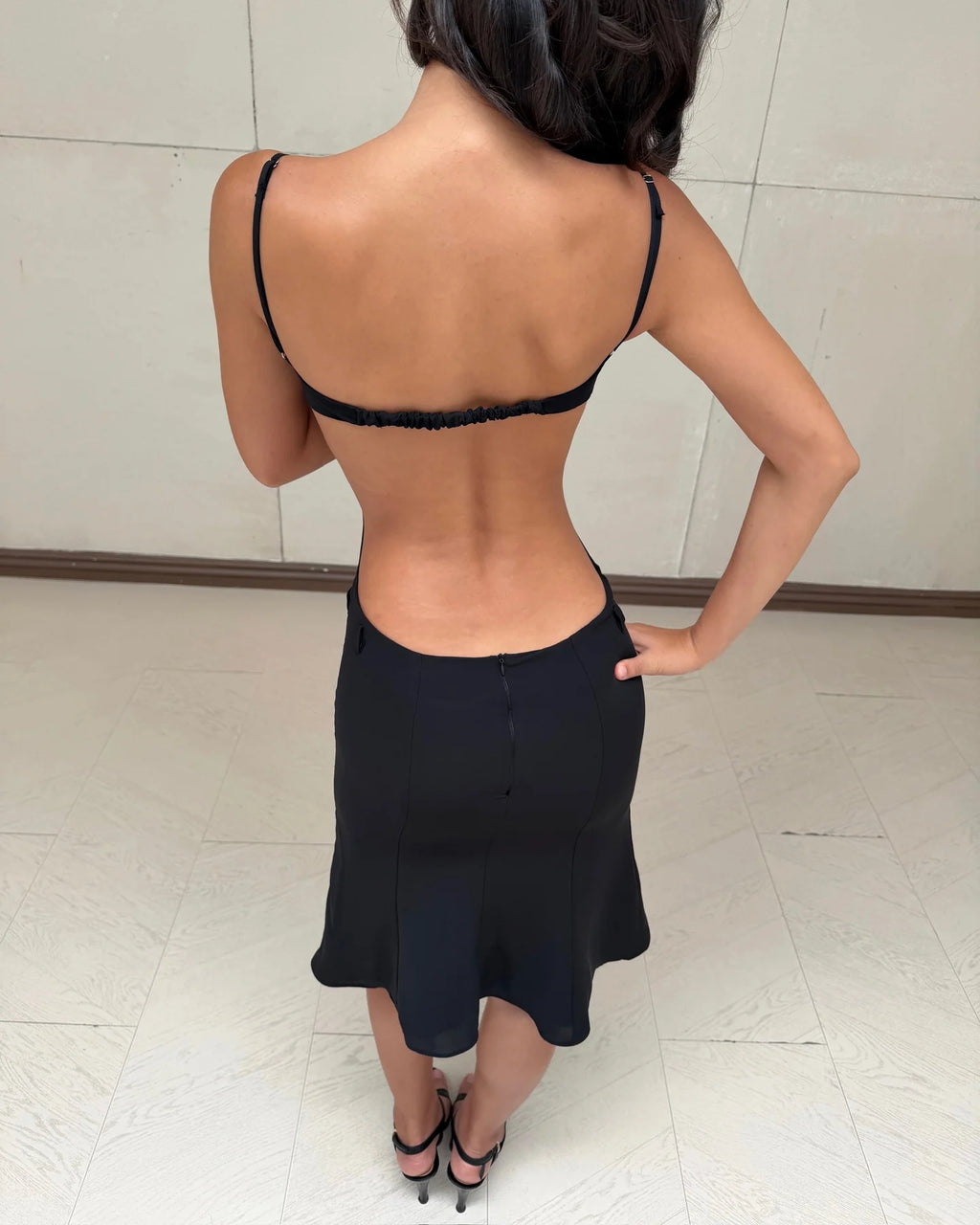 Backless Slip Midi Dress