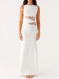 Elegant Lace Panel Maxi Dress