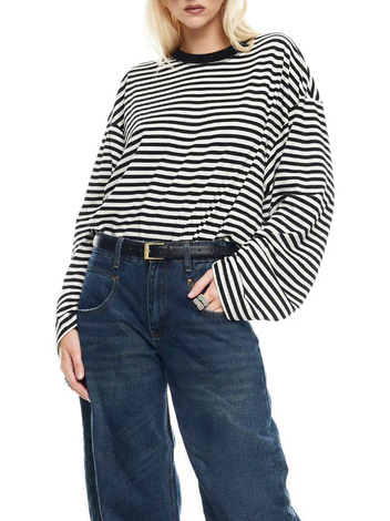 Stripe Bloom Long Sleeve