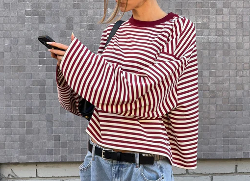 Stripe Bloom Long Sleeve